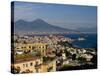 Cityscape and Mount Vesuvius, Naples, Campania, Italy, Europe-Charles Bowman-Stretched Canvas