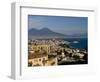 Cityscape and Mount Vesuvius, Naples, Campania, Italy, Europe-Charles Bowman-Framed Photographic Print