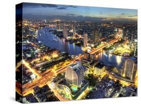 Cityscape at Dusk, Bangkok, Thailand-null-Stretched Canvas