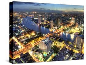 Cityscape at Dusk, Bangkok, Thailand-null-Stretched Canvas