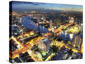 Cityscape at Dusk, Bangkok, Thailand-null-Stretched Canvas