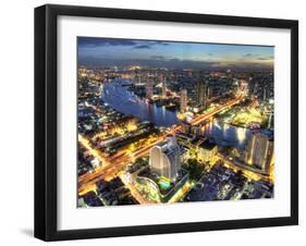 Cityscape at Dusk, Bangkok, Thailand-null-Framed Photographic Print