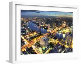 Cityscape at Dusk, Bangkok, Thailand-null-Framed Photographic Print