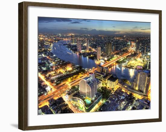 Cityscape at Dusk, Bangkok, Thailand-null-Framed Photographic Print