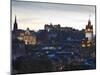 Cityscape at Dusk Looking Towards Edinburgh Castle, Edinburgh, Scotland, Uk-Amanda Hall-Mounted Photographic Print