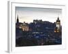 Cityscape at Dusk Looking Towards Edinburgh Castle, Edinburgh, Scotland, Uk-Amanda Hall-Framed Photographic Print