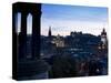 Cityscape at Dusk Looking Towards Edinburgh Castle, Edinburgh, Scotland, Uk-Amanda Hall-Stretched Canvas