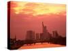 Cityscape at Dusk of Frankfurt, Germany-Peter Adams-Stretched Canvas