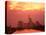 Cityscape at Dusk of Frankfurt, Germany-Peter Adams-Stretched Canvas