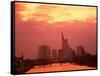 Cityscape at Dusk of Frankfurt, Germany-Peter Adams-Framed Stretched Canvas