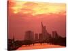 Cityscape at Dusk of Frankfurt, Germany-Peter Adams-Stretched Canvas