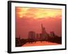 Cityscape at Dusk of Frankfurt, Germany-Peter Adams-Framed Photographic Print