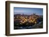 Cityscape at Dusk, Toledo, Castile-La Mancha, Spain, Europe-Charles Bowman-Framed Photographic Print