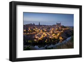 Cityscape at Dusk, Toledo, Castile-La Mancha, Spain, Europe-Charles Bowman-Framed Photographic Print