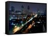 Cityscape at Night, Jakarta, Indonesia, Southeast Asia-Porteous Rod-Framed Stretched Canvas