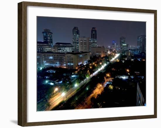 Cityscape at Night, Jakarta, Indonesia, Southeast Asia-Porteous Rod-Framed Photographic Print