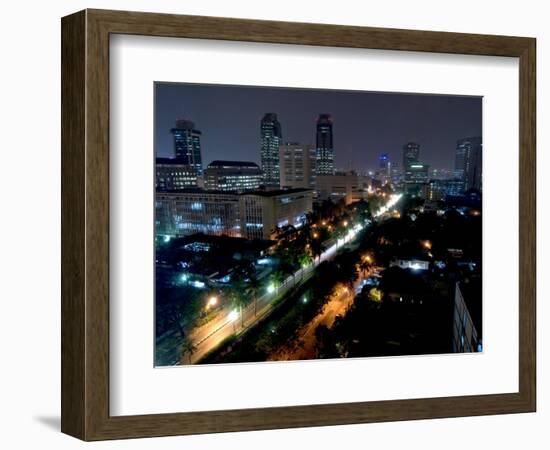 Cityscape at Night, Jakarta, Indonesia, Southeast Asia-Porteous Rod-Framed Photographic Print