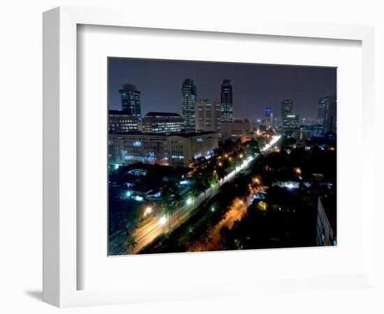 Cityscape at Night, Jakarta, Indonesia, Southeast Asia-Porteous Rod-Framed Photographic Print