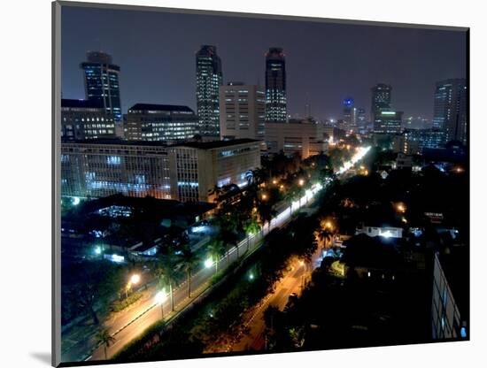 Cityscape at Night, Jakarta, Indonesia, Southeast Asia-Porteous Rod-Mounted Photographic Print