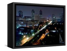 Cityscape at Night, Jakarta, Indonesia, Southeast Asia-Porteous Rod-Framed Stretched Canvas