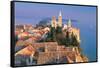 Cityscape at Sunset, Rab Island, Croatia-Peter Adams-Framed Stretched Canvas