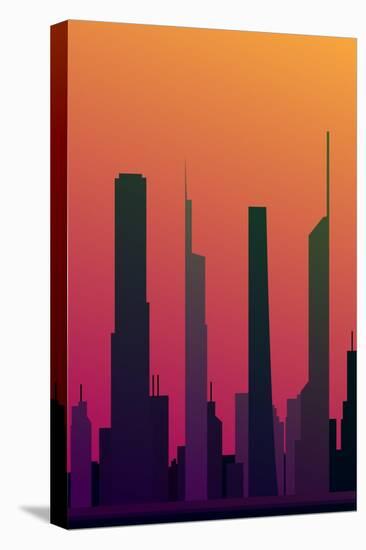 Cityscape Design (Orange Version) | Eps10 Vector-ClickHere-Stretched Canvas