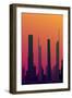 Cityscape Design (Orange Version) | Eps10 Vector-ClickHere-Framed Art Print