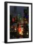 Cityscape Digital Painting of Building at Night-Tithi Luadthong-Framed Art Print