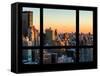 Cityscape Downtown Manhattan with the New Yorker Hotel at Sunset - New York, USA-Philippe Hugonnard-Framed Stretched Canvas