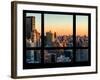 Cityscape Downtown Manhattan with the New Yorker Hotel at Sunset - New York, USA-Philippe Hugonnard-Framed Photographic Print