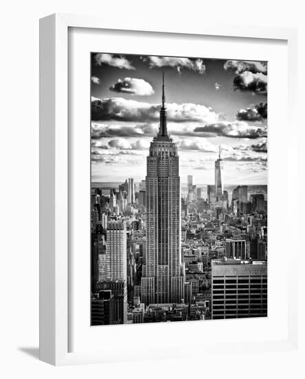 Cityscape, Empire State Building and One World Trade Center, Manhattan, NYC, White Frame-Philippe Hugonnard-Framed Art Print