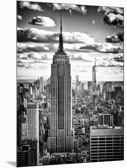 Cityscape, Empire State Building and One World Trade Center, Manhattan, NYC, White Frame-Philippe Hugonnard-Mounted Art Print