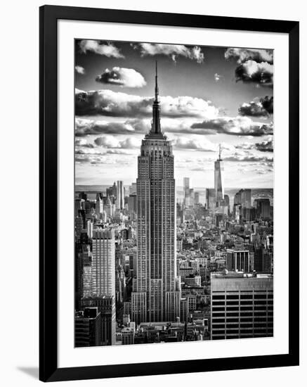 Cityscape, Empire State Building and One World Trade Center, Manhattan, NYC, White Frame-Philippe Hugonnard-Framed Art Print