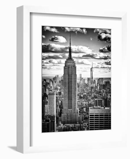 Cityscape, Empire State Building and One World Trade Center, Manhattan, NYC, White Frame-Philippe Hugonnard-Framed Art Print