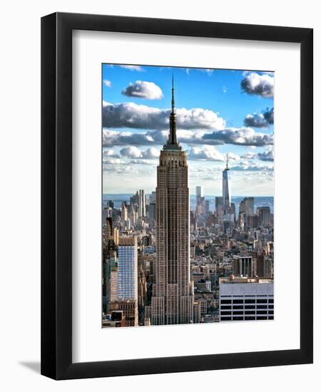 Cityscape, Empire State Building and One World Trade Center, Manhattan, NYC-Philippe Hugonnard-Framed Premium Photographic Print