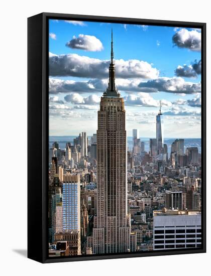 Cityscape, Empire State Building and One World Trade Center, Manhattan, NYC-Philippe Hugonnard-Framed Stretched Canvas