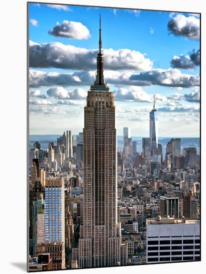 Cityscape, Empire State Building and One World Trade Center, Manhattan, NYC-Philippe Hugonnard-Mounted Photographic Print