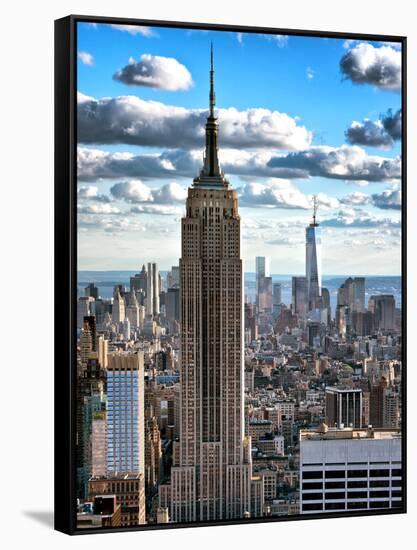 Cityscape, Empire State Building and One World Trade Center, Manhattan, NYC-Philippe Hugonnard-Framed Stretched Canvas