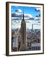 Cityscape, Empire State Building and One World Trade Center, Manhattan, NYC-Philippe Hugonnard-Framed Premium Photographic Print