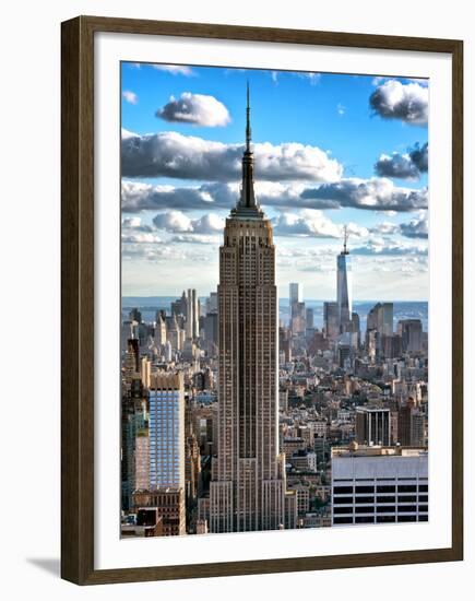 Cityscape, Empire State Building and One World Trade Center, Manhattan, NYC-Philippe Hugonnard-Framed Premium Photographic Print