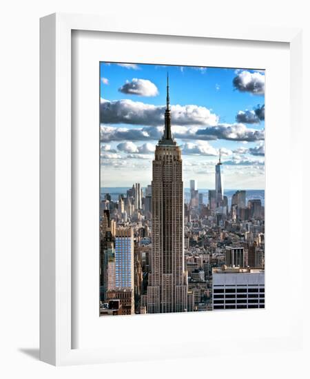 Cityscape, Empire State Building and One World Trade Center, Manhattan, NYC-Philippe Hugonnard-Framed Photographic Print