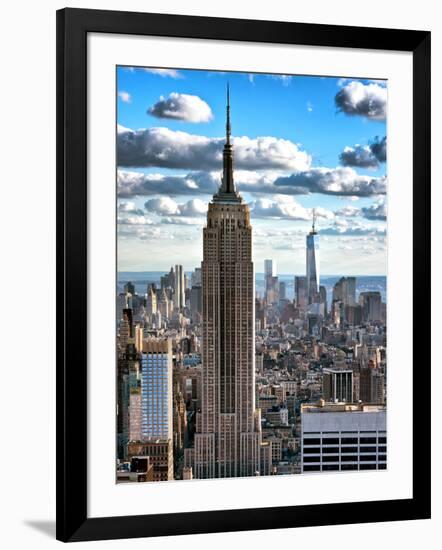 Cityscape, Empire State Building and One World Trade Center, Manhattan, NYC-Philippe Hugonnard-Framed Photographic Print