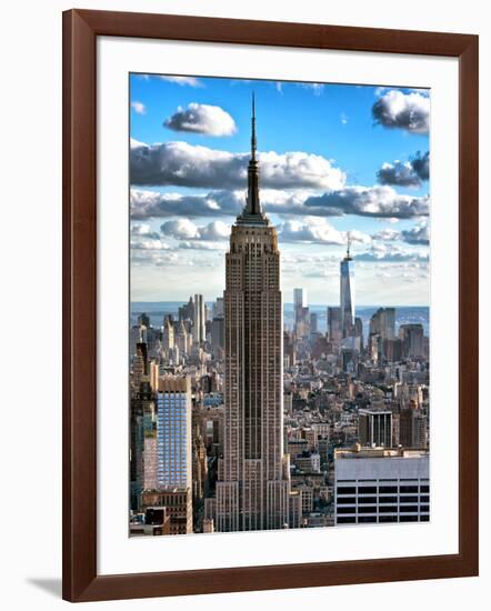 Cityscape, Empire State Building and One World Trade Center, Manhattan, NYC-Philippe Hugonnard-Framed Photographic Print