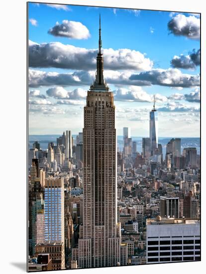 Cityscape, Empire State Building and One World Trade Center, Manhattan, NYC-Philippe Hugonnard-Mounted Photographic Print