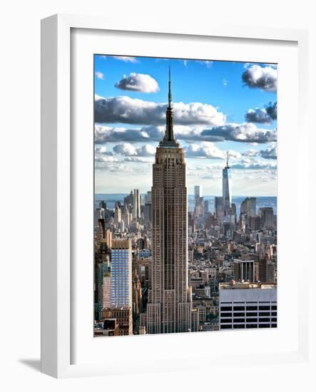 Cityscape, Empire State Building and One World Trade Center, Manhattan, NYC-Philippe Hugonnard-Framed Photographic Print