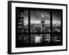 Cityscape Foggy Night in Manhattan - Hudson River View - New York City, USA-Philippe Hugonnard-Framed Photographic Print