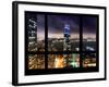 Cityscape Foggy Night in Manhattan - Hudson River View - New York, USA-Philippe Hugonnard-Framed Photographic Print