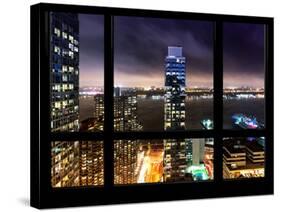 Cityscape Foggy Night in Manhattan - Hudson River View - New York, USA-Philippe Hugonnard-Stretched Canvas