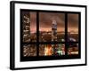 Cityscape Foggy Night in Manhattan - Hudson River View - New York, USA-Philippe Hugonnard-Framed Photographic Print