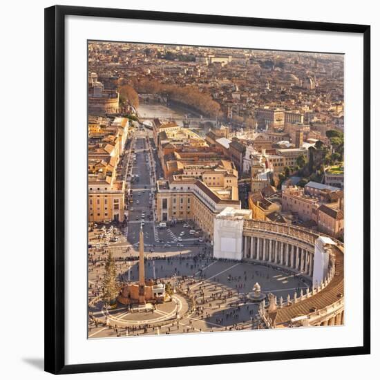 Cityscape from Dome, St Peter's Square, Rome, Lazio, Italy, Europe-Francesco Iacobelli-Framed Photographic Print